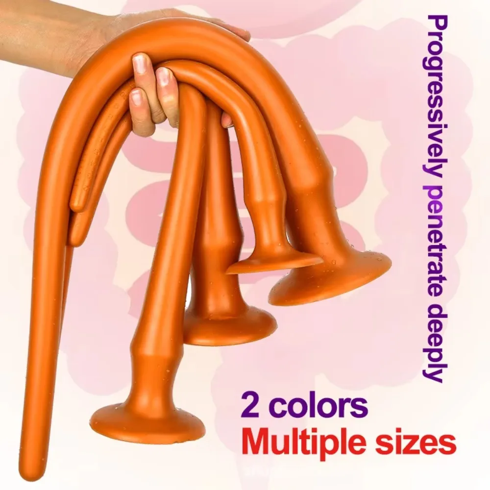 Groothandel Super Lange Vloeibare Siliconen Anale Plug Flexibele Butt Uitbreiding Speeltjes voor Prostaat Massage Stimulatie