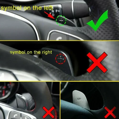 Imagen 2 del producto Palancas de cambio de paleta para volante de coche, extensión DSG para Mercedes Benz A B M clase W176 W246 GLK SLK CLA GLA, pegatina de estilo