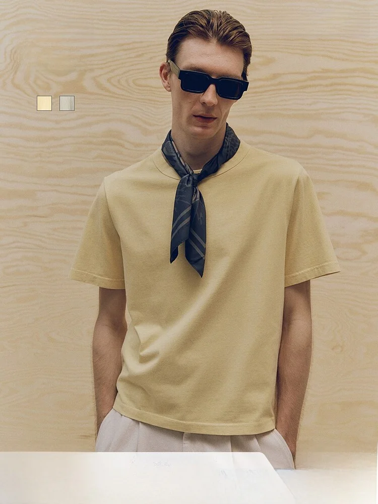 

Футболка H&M Stand Fit с круглым вырезом, повседневная, базовый слой, для мужчин и женщин, 100% хлопок, короткий рукав, цвет Весна 2025