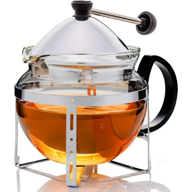 

Glass Teapot with Removable Stainless-Steel Infuser, Freezer Safe, 17oz. BPA-Free Durable Glass Teapot FGH17T