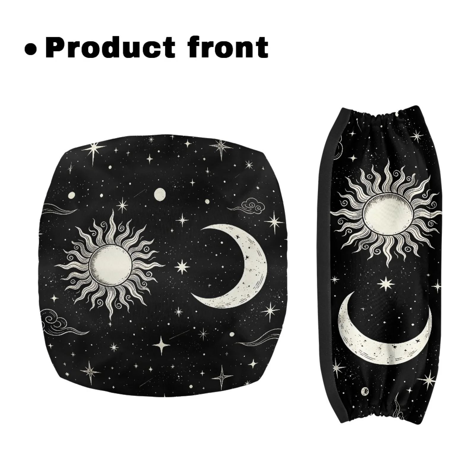 Coloranimal Sun Moon Stars 2 Pieces Set Rollator Walker Seat Cushion Cover Machine Washable Rollator Seat Back Rest Covers