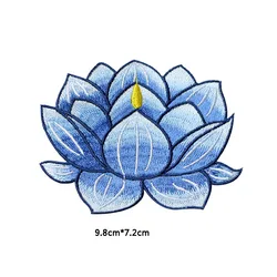 1 Piece Lamp Lotus Flower Patch Iron on Applique Floral Patch for Clothes Fabric Iron to Stick DIY Coat Jeans Dress