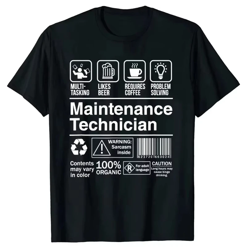 Maintenance Worker Gifts T-Shirts Men Women's Plus Size O-Neck Daily Casual Oversized Streetwear Harajuku Unisex Tees Streetwear