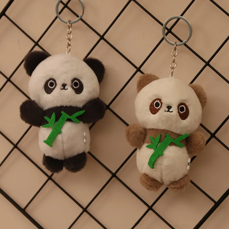 

50pcs Wholesale 4 Inch Cute Plush Doll Bamboo Leaf Panda Boutique Keychain Pendant Small Gift Souvenir Claw Crane Toys