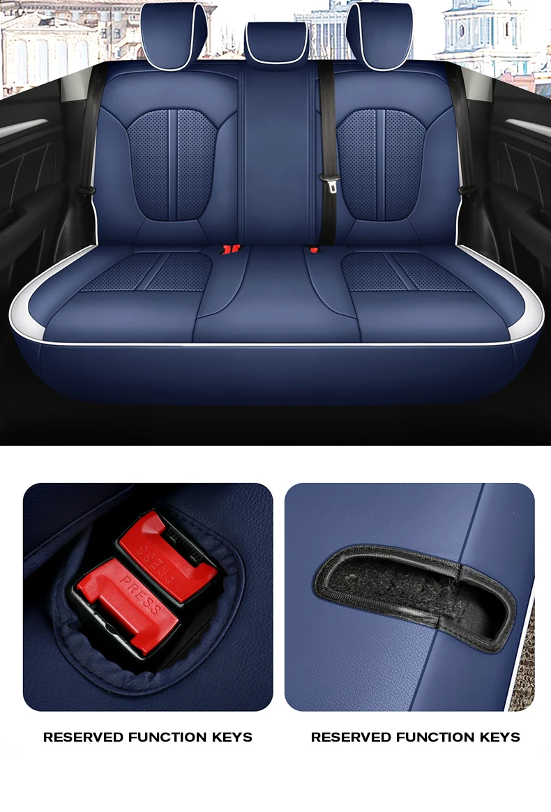 For MG ZS Interior 5 Seaters Custom Car Seat Covers Full Set Leather Sports Style Front and Rear Seat Cover Cushion