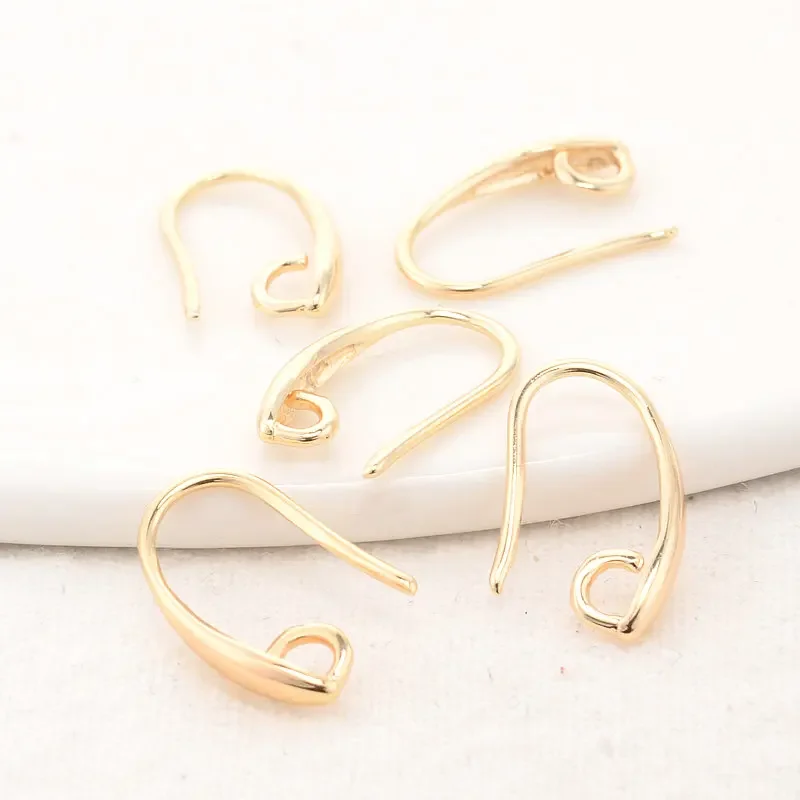 14MM 14K Gold Color Brass Earrings Hooks High Quality Diy Jewelry Findings Accessories