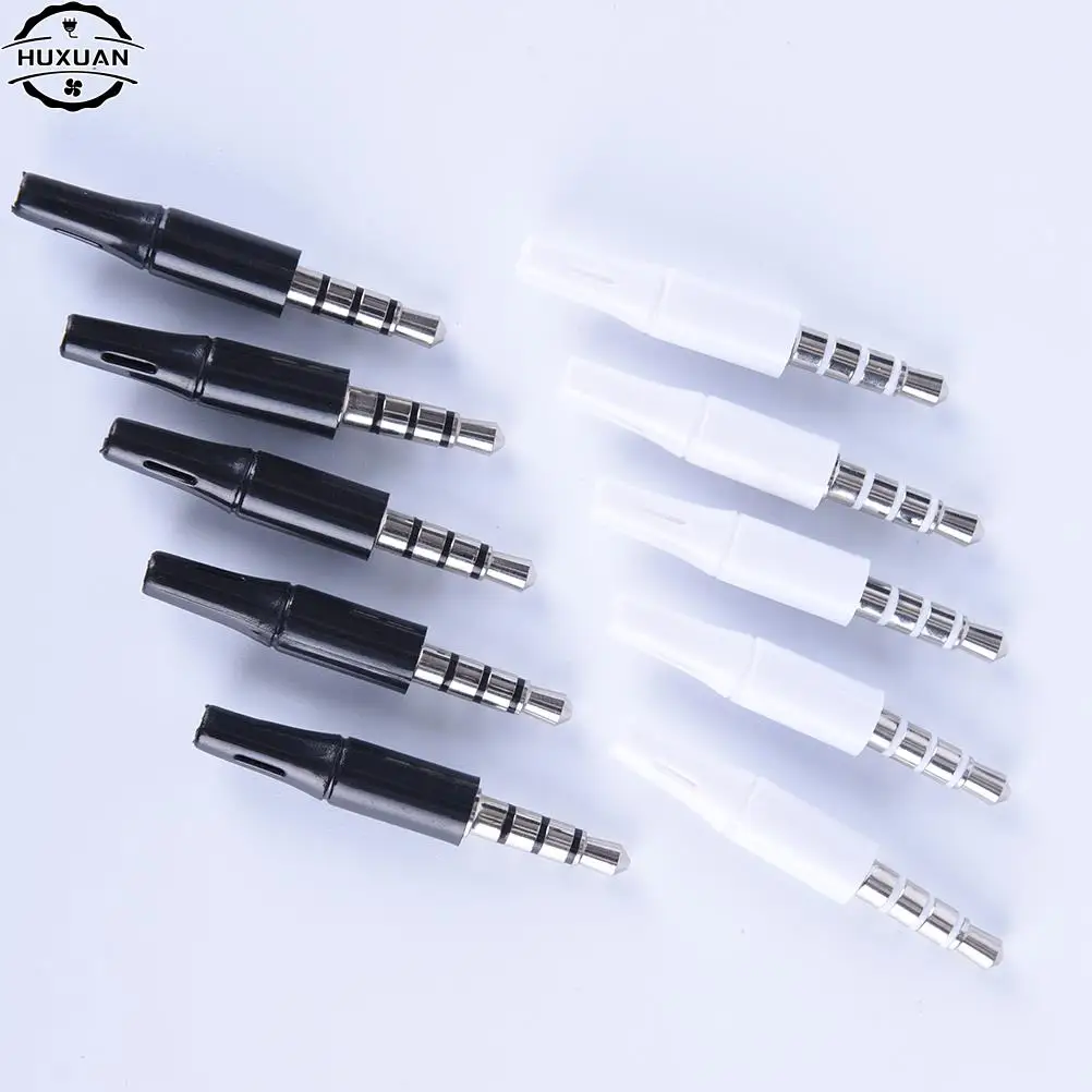 10pcs New 3.5mm Stereo Headset Plug Jack Outlet 2.5mm 4 Pole 3.5 Audio Plug Jack Adaptor Connector For Phone White And Black