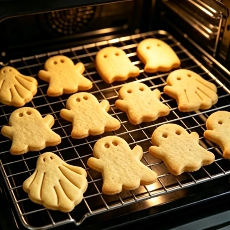4Pcs Ghost Cookie Cutter Molds Set Cartoon Ghost Embossed Biscuit Mould Baking Tool for Cookie Pastry Fondant Icing Cake Decor