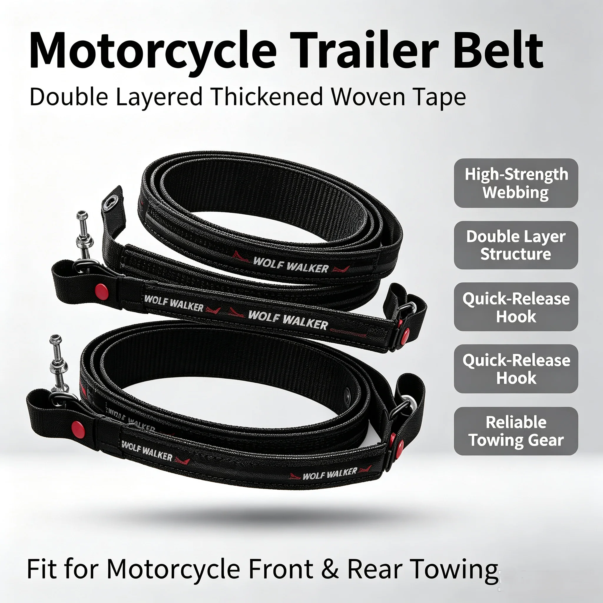 Motorcycle Front Rear Rescue Tow Strap CNC Pull Sling Belt For Honda KTM Suzuki Yamaha Kawasaki 125‑500CC Dirt Bike Motocross