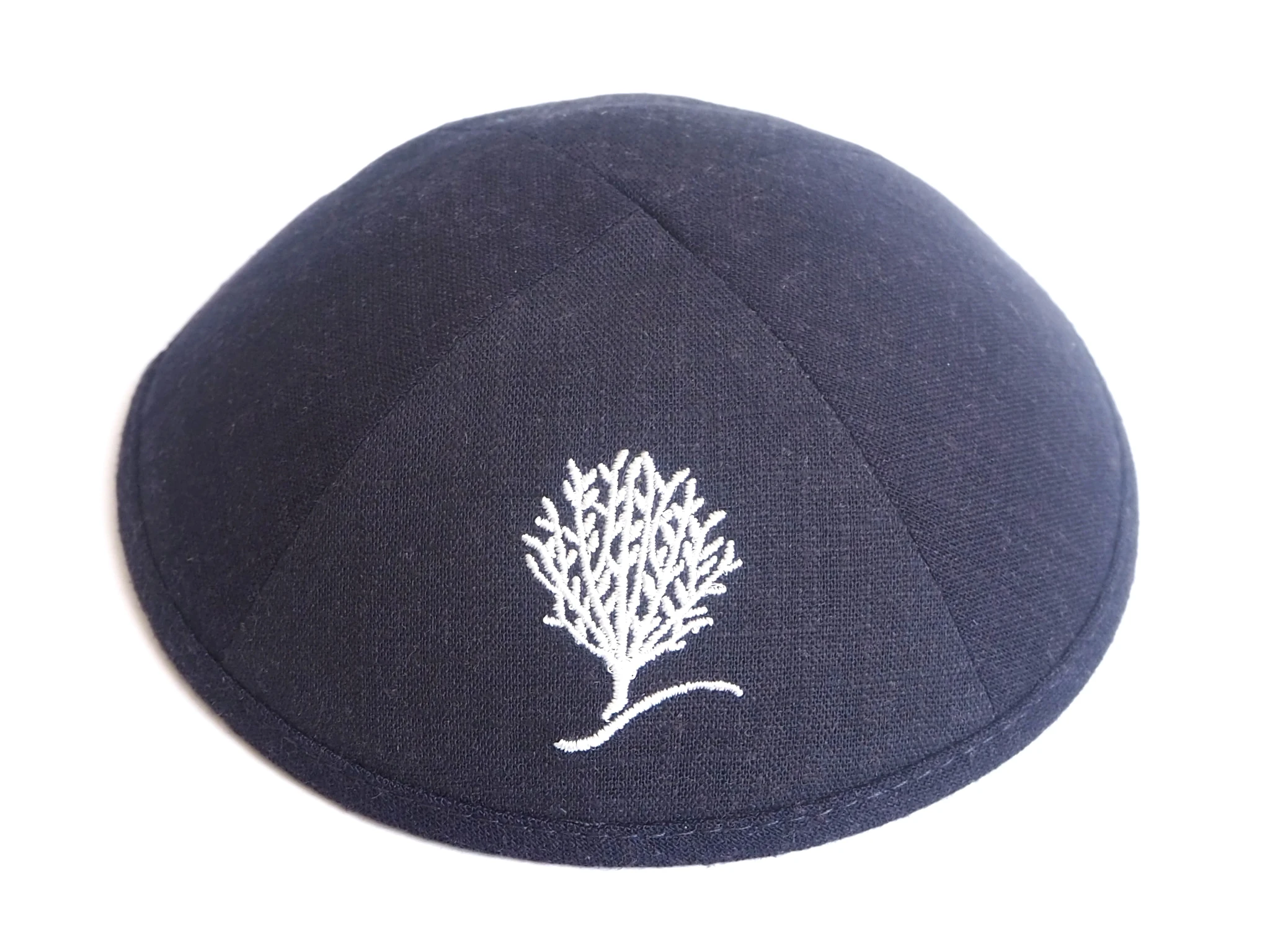 IVORY LINEN KIPAS, KIPPOT, KIPOT WITH PINK EMBROIDERY LOGO FOR Wedding