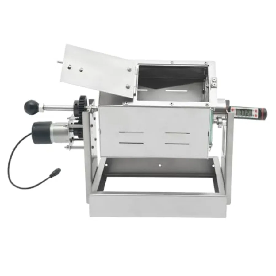 Commercial Electric Coffee Bean Roaster Machine with Built-in Thermometer for Home and Business Use 0.66-2.65lbs Capacity Stain