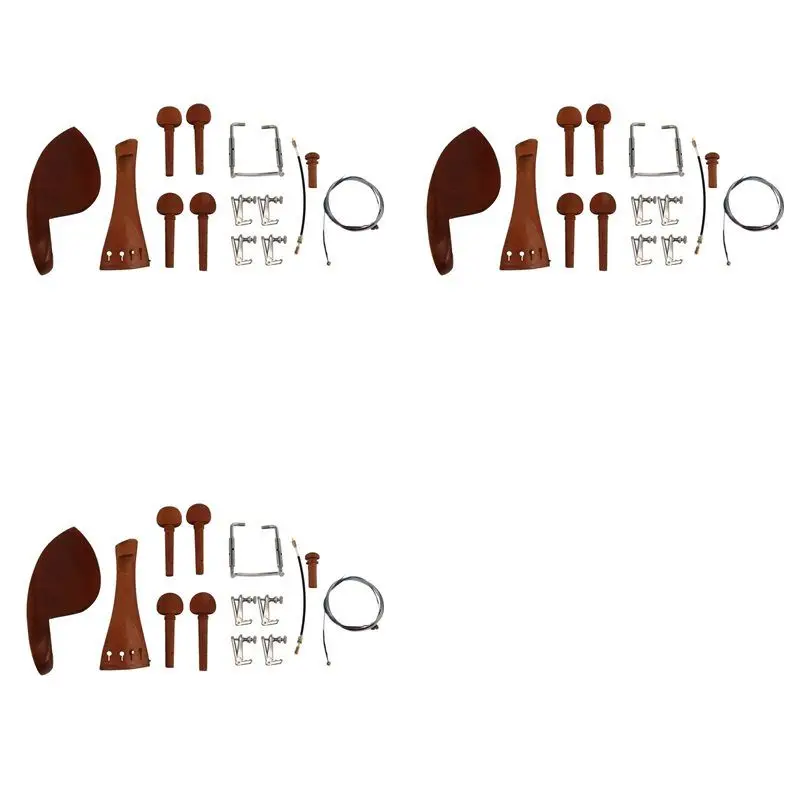 HOES-3Set 4/4 أجزاء الكمان الملحقات الذقن بقية الذيل غرامة موالف ضبط الوتد الذيل Endpin سلاسل عدة #1