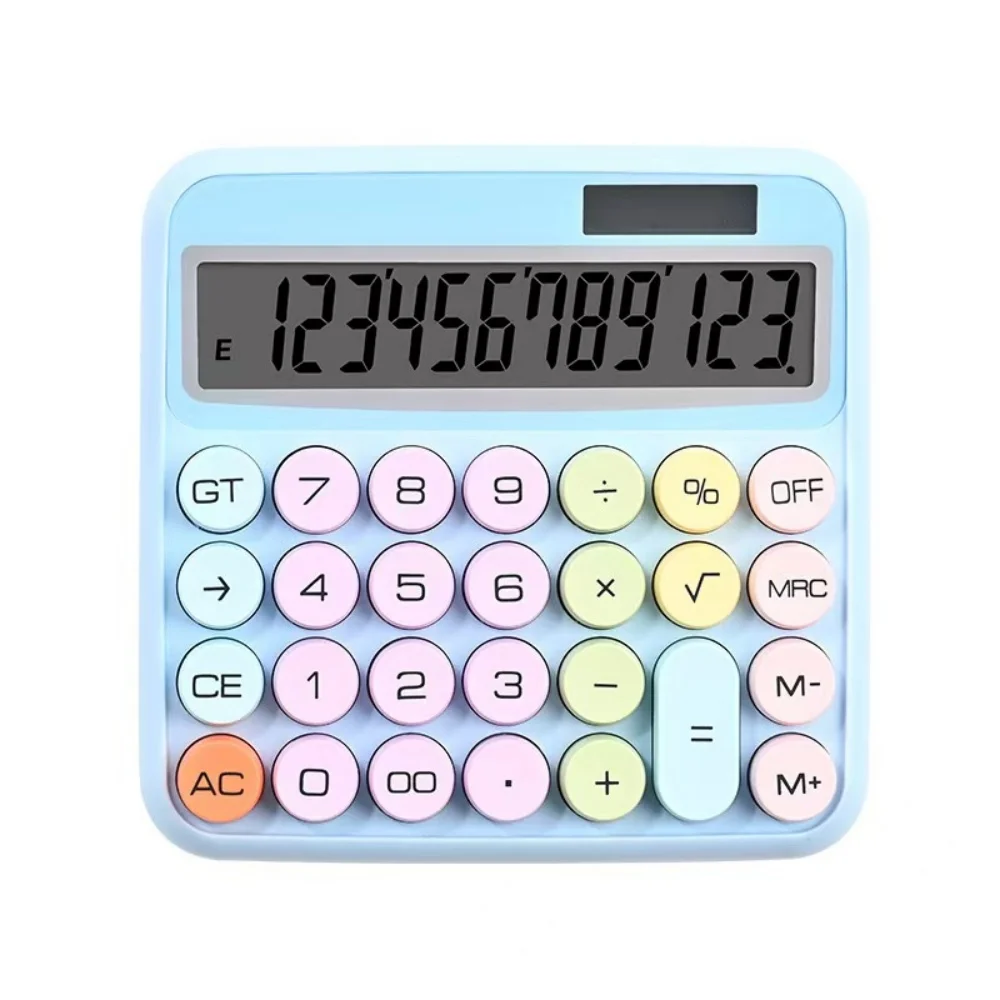 Mechanical Button Calculator Hiah Yalue MultiColor Cute Options 12 Digit Large Screen FinanciaAccounting Professional Office