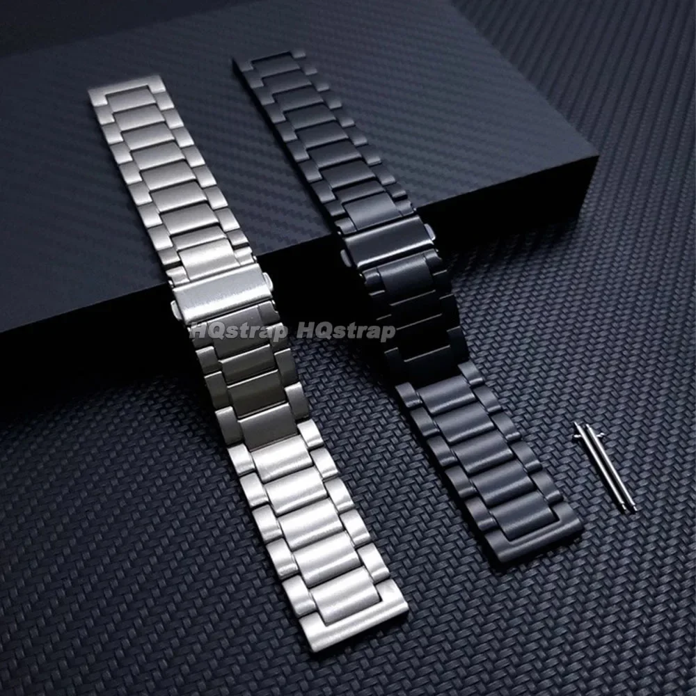 Titanium Watchband Smart Watch Universal Bracelet 20mm 22mm 18mm Double Press Folding Clasp Metal Strap Quick Release Wristband