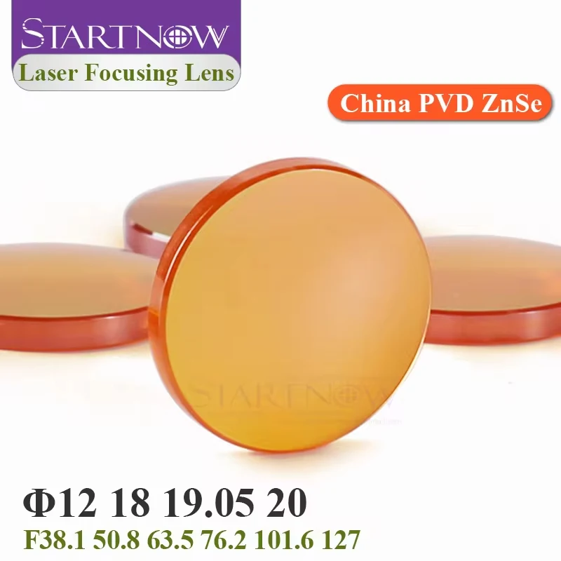 Startnow Laser z soczewką skupiającą 20 19 18 15 12 mm FL 50,8 - 127 mm do maszyny do cięcia laserowego CO2 Chiny Soczewki laserowe ZnSe PVD