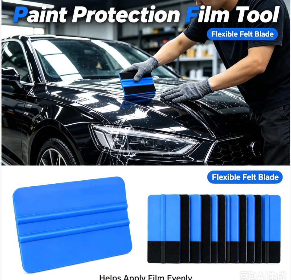 20Pcs Car Adhesive Vinyl Squeegee Tool Felt Edge Scraper 4 Inch Wrap Spatula Bubble Removal Window Tint Wrapping Tool