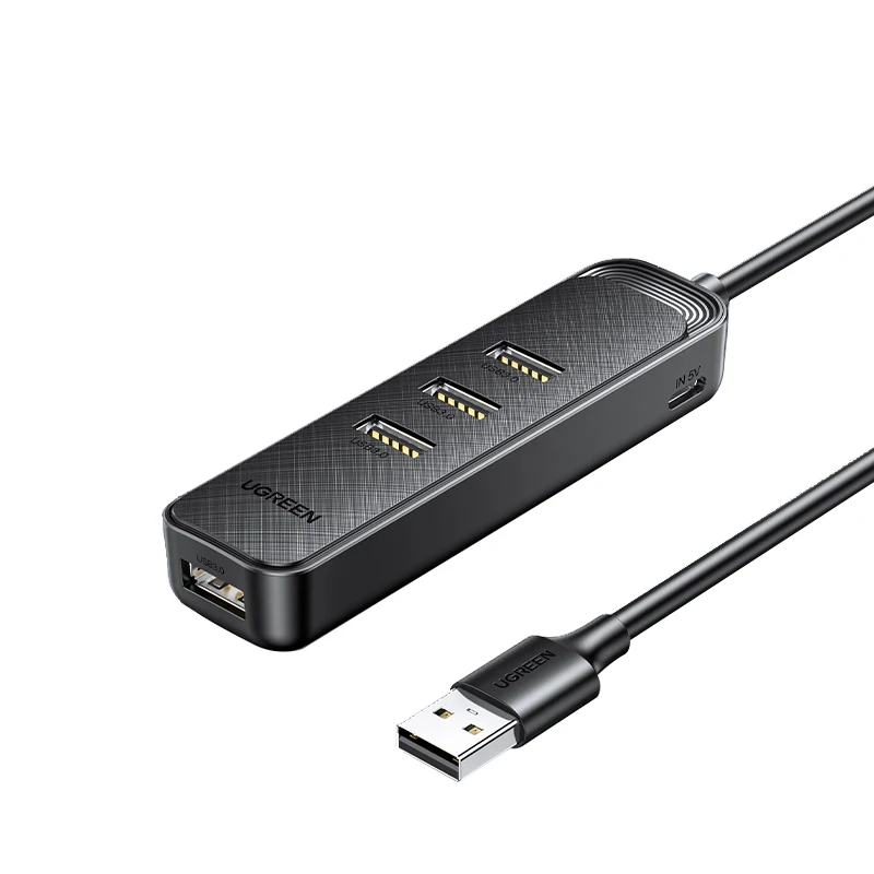 UGREEN 4-портовый концентратор USB 3.0, USB-сплиттер ABS, передача данных 5 Гбит/с, USB-удлинитель для ноутбука