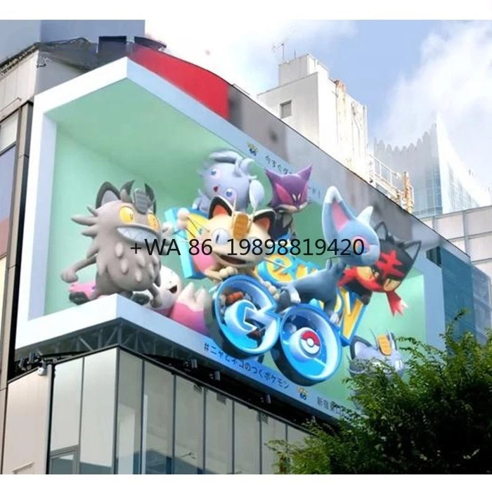 Outdoor Advertising Big LED Digital Display Screen for Hologram Naked Eye 3D Video Content Animation Customized