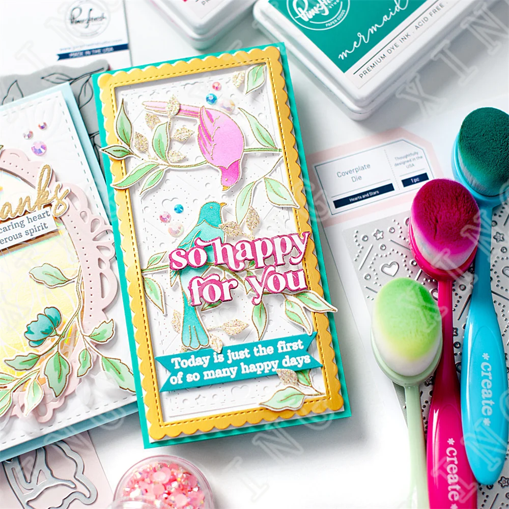 Valentine's Day Hearts Stars Lily Flowers Frame Metal Cutting Dies Clear Stamps Stencil Hot Foil Scrapbook Diary Decoration - Image 6