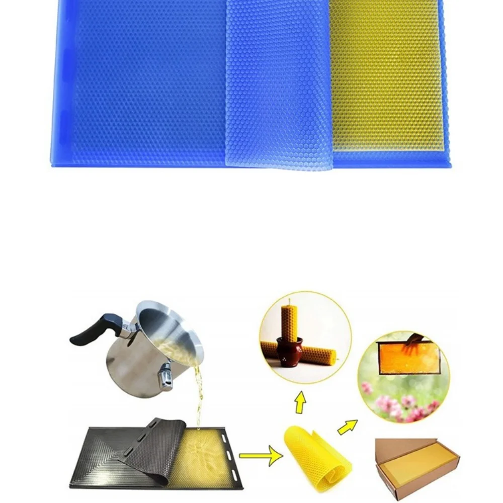 لتقوم بها بنفسك العسل شمع النحل آلة سيليكون الأساس شمع العسل ورقة قالب مرنة شمع العسل الأساس الصحافة قالب شمعة النحل #5