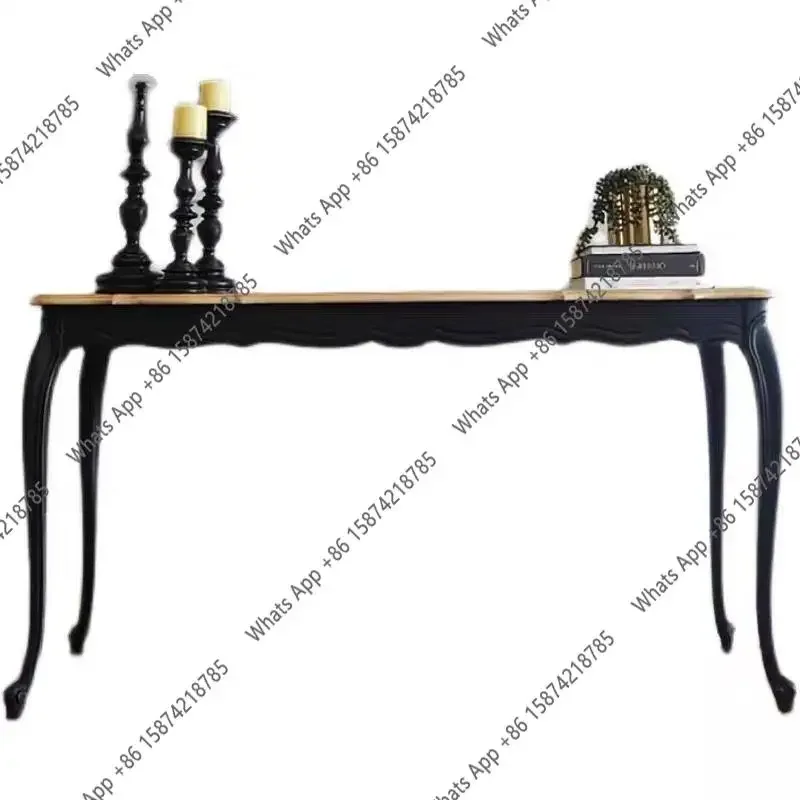 Xc N68 French Retro Solid Wood Entrance Table American Living Room Wall Foyer Decorative Cabinet Partition Side Cabinet Table