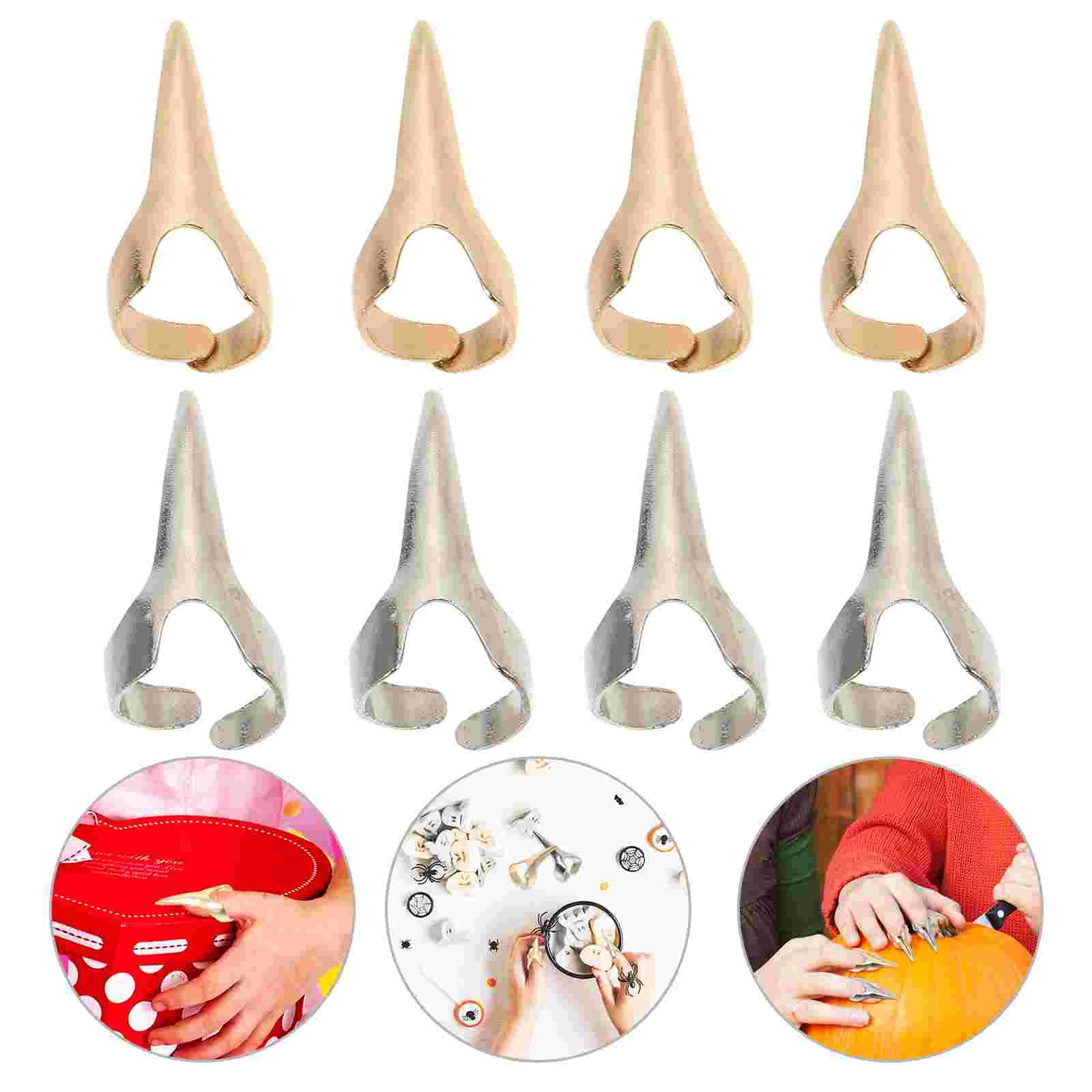 8 Pcs Decor Halloween Ring Set Finger Decors Decorate Accessories Fashionable Rings