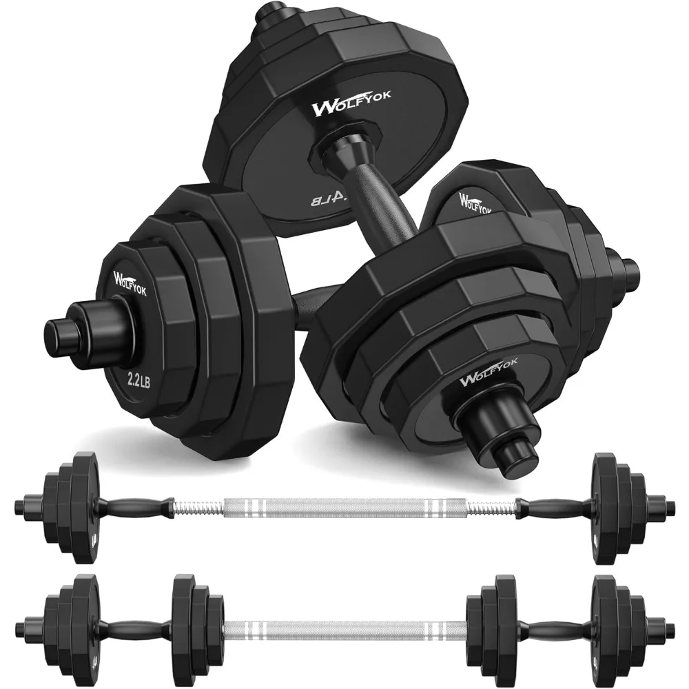 

Weights Dumbbells Set, Adjustable Dumbbell Sets 22Lbs with Solid Steel, Barbell Free Weight Set