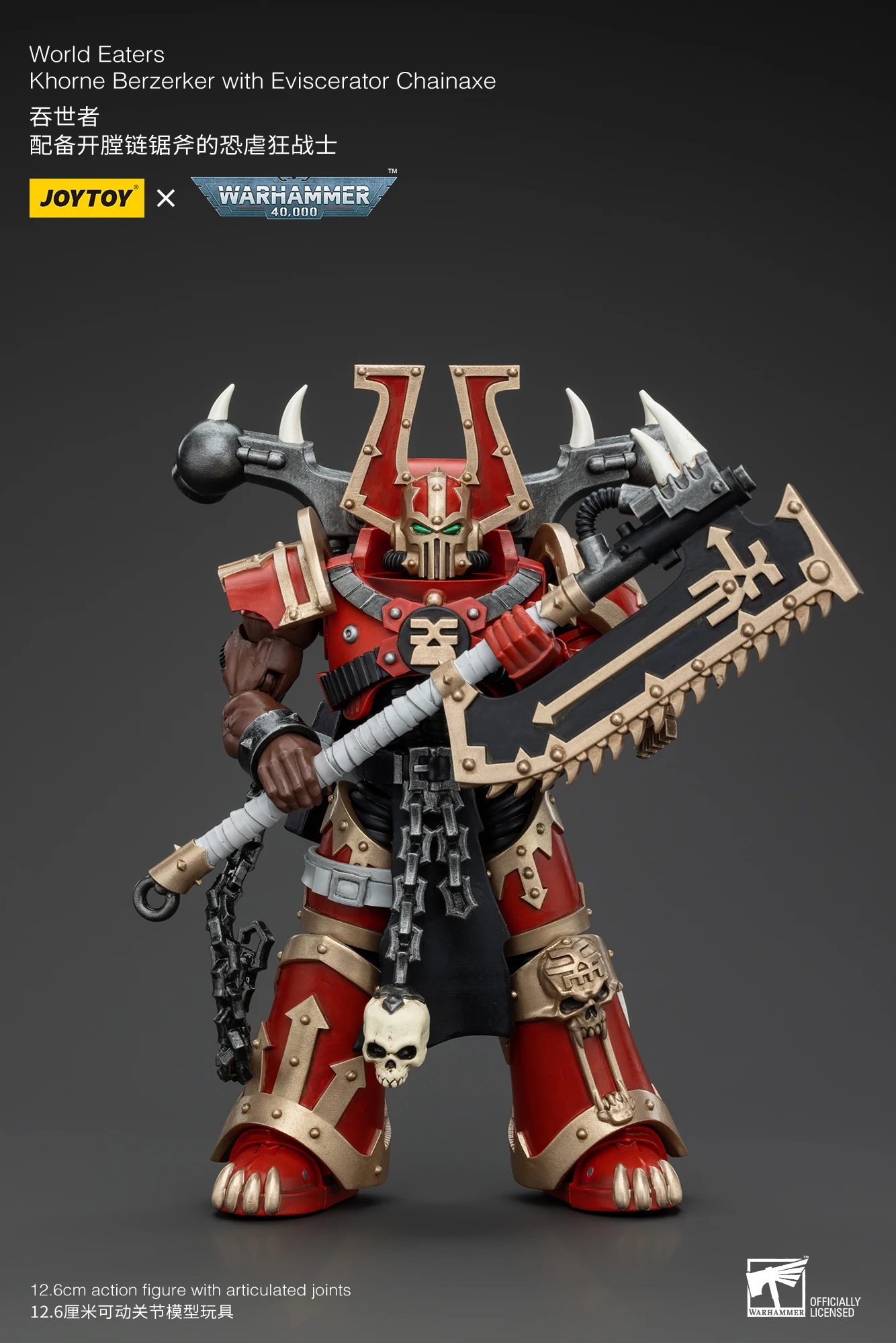 

JOYTOY Warhammer 40k World Eaters Khorne Berzerker с эviscerator Chainaxe Фигурки оригинальные коллекционные украшения для куклы