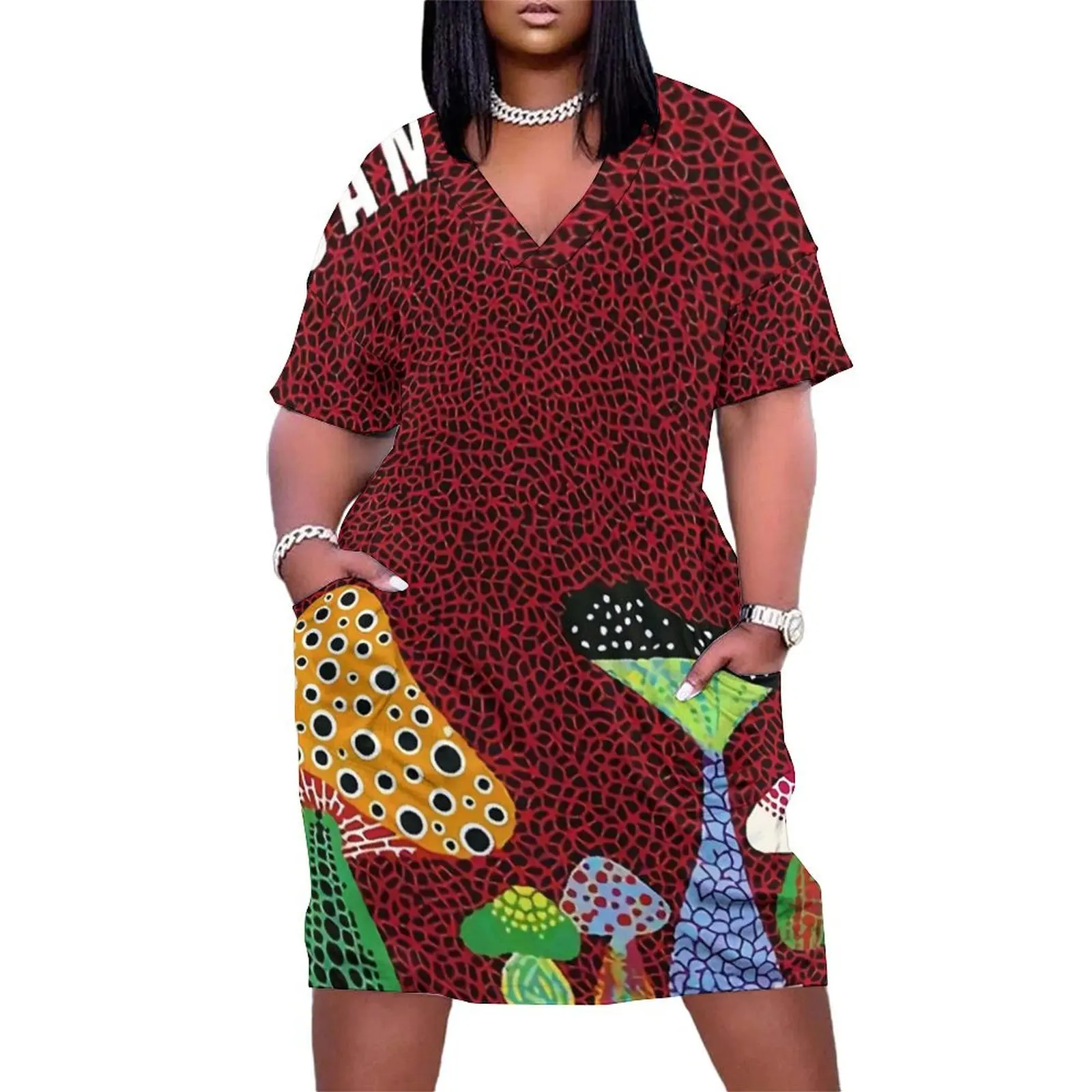 

Yayoi Kusama Mushroom Loose Pocket Dress bandage dress long dresses for women