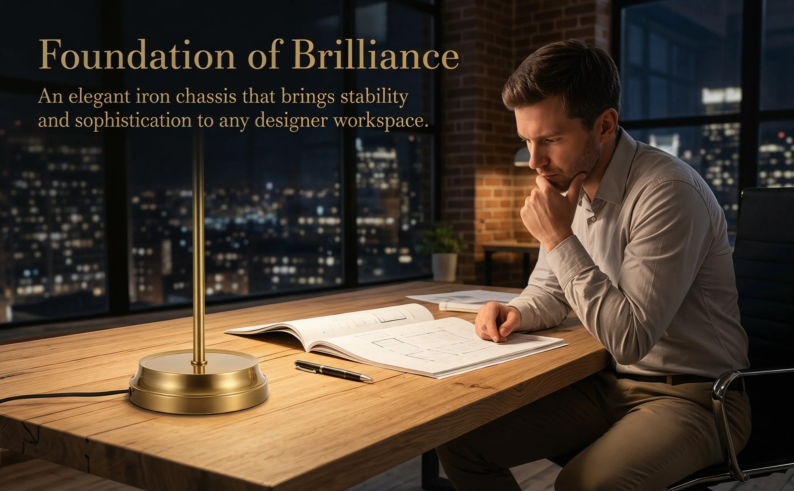 Heavy Duty Iron Round Desk Lamp Base Flat Tabletop Light Holder Base Versatile Design for Modern Traditional Decor Lamp