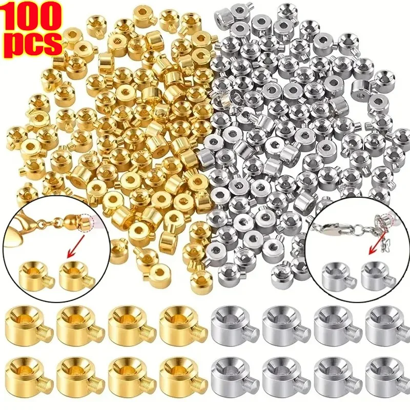 10/100Pcs Wholesale Stopper Spacers Beads Positioning Crimp End Septum Clasp for Jewelry Making DIY Necklace Bracelet Connector