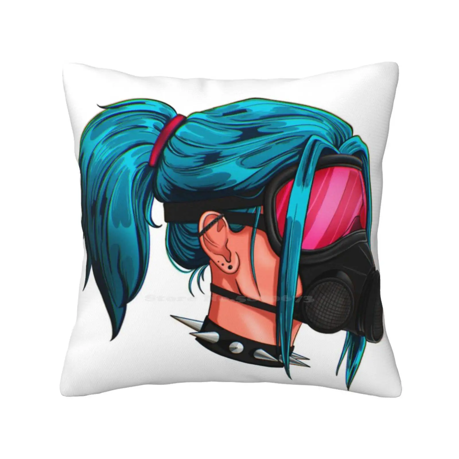 Haze Soft Comfortable Pillowcase Futuristic Fantasy Gas Punk Girl Edgy