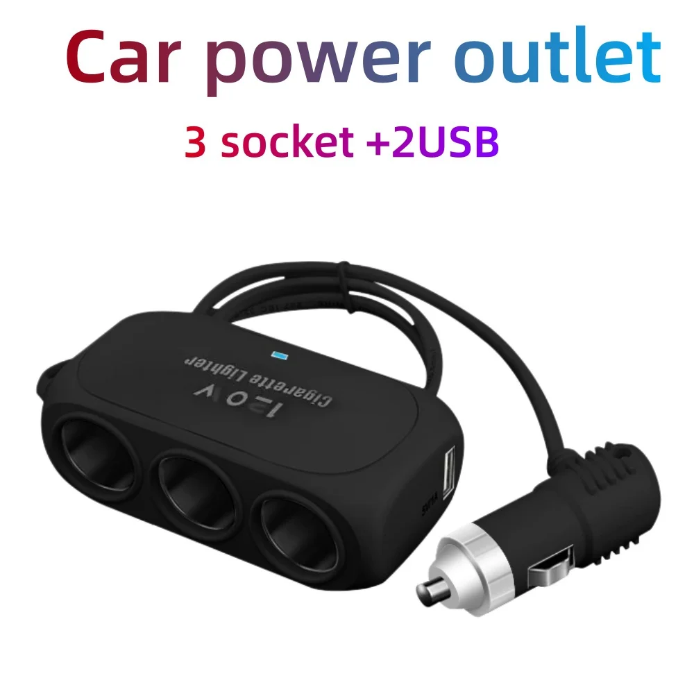3 in 1 Car Cigarette Lighter Splitter Dual USB Fast Charging Car Phone Charger 12V 24V Auto Charger Adapter For Car DVR Dashcam