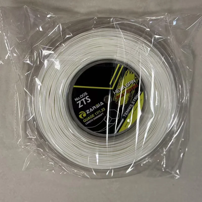 ZARSIA Hexagon Tennis Strings Durable Hex Polyester Racket String 1.23MM 200M 1 Reel