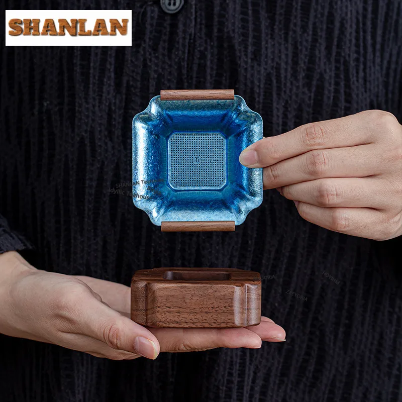 Pure Titanium Square Tea Separator Infusor Ancient Tea Strainer Dispenser Tea Brewing Tea Filter Tableware Accessories Craft