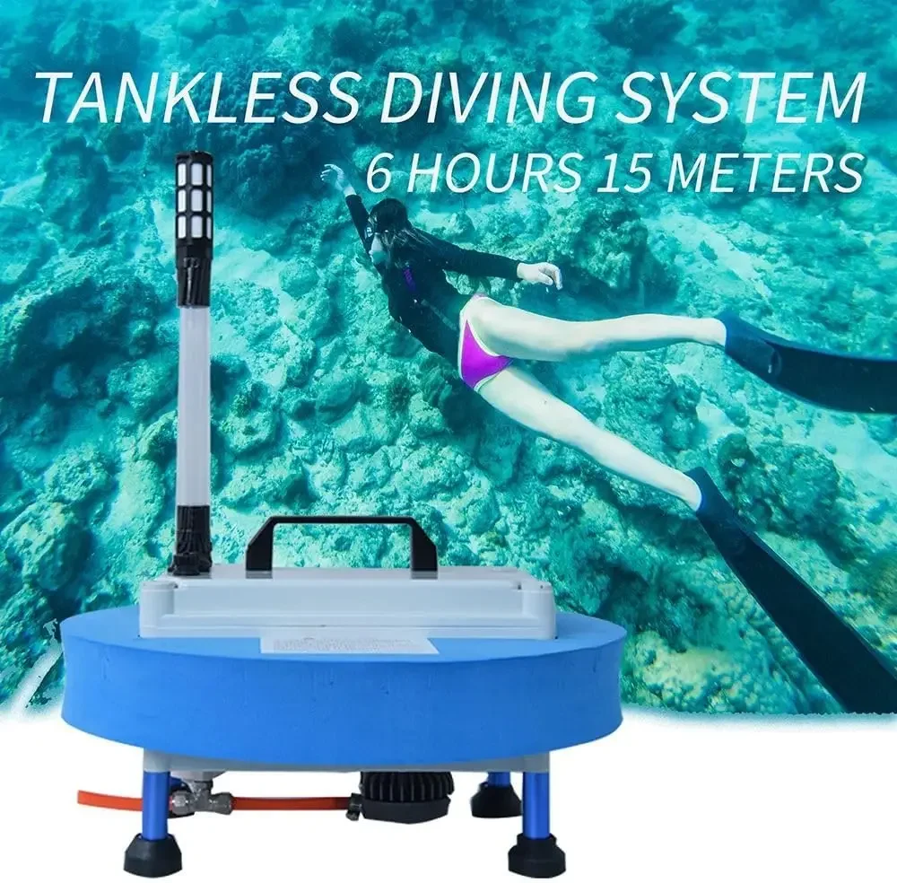 Tankless sistem selam Scuba portabel, perangkat pernapasan bawah Air teman Snorkeling dapat diisi ulang 4/6 jam