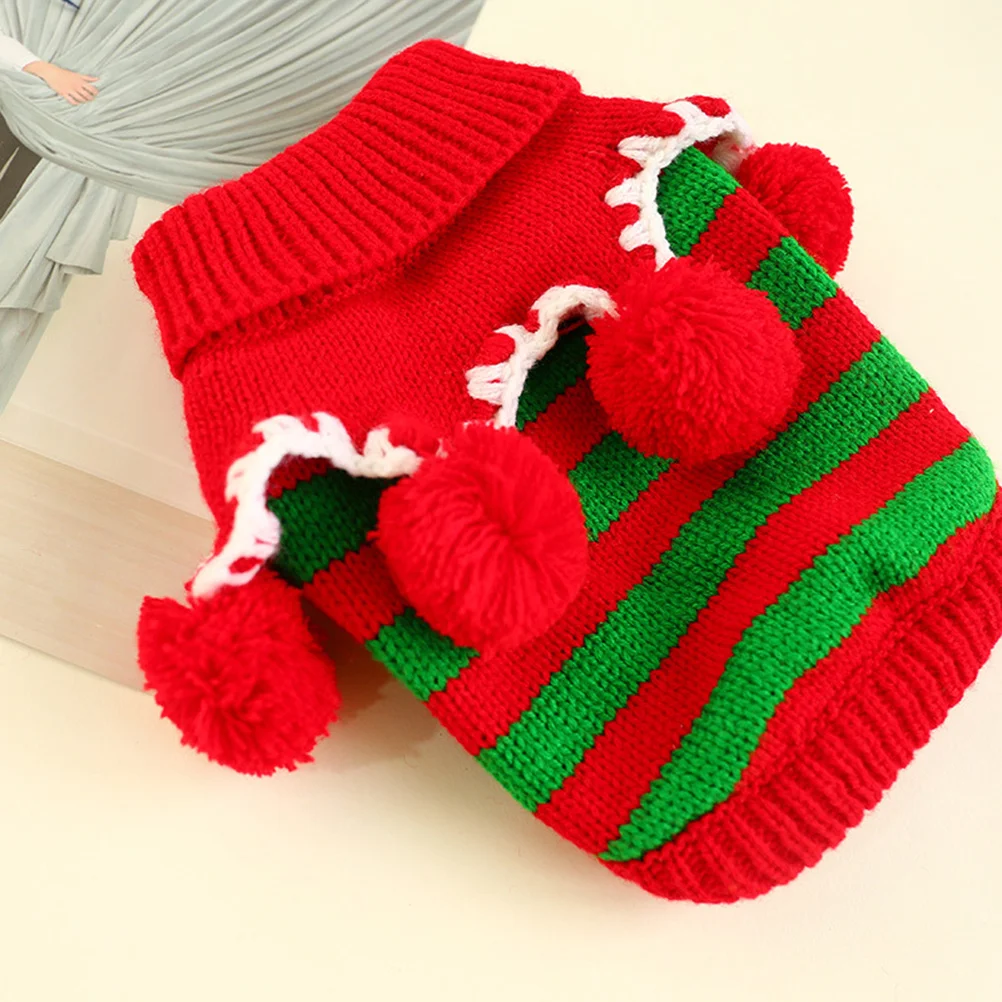 

Stylish Pet Dog Christmas Striped Sweater Red Thickened Fashion Design Small Dogs Walking Jogging Outdoor Activities