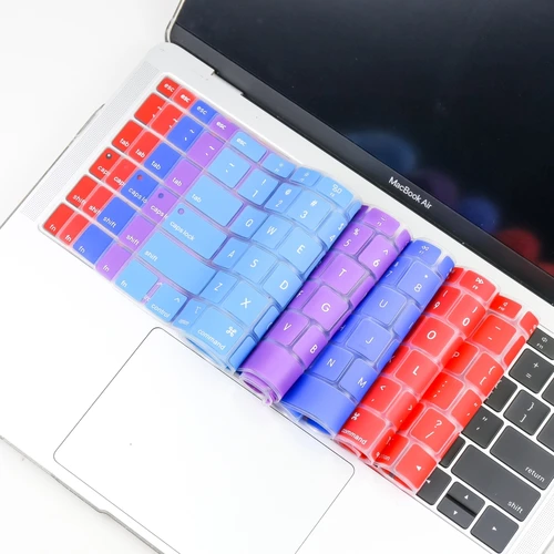 Imagen 1 del producto Funda de silicona para teclado para Macbook Pro 13, 2021, 2020, 2019, M1, Air 13, cubierta de pantalla, Protector de TPU, película adhesiva, UE, EE. UU.
