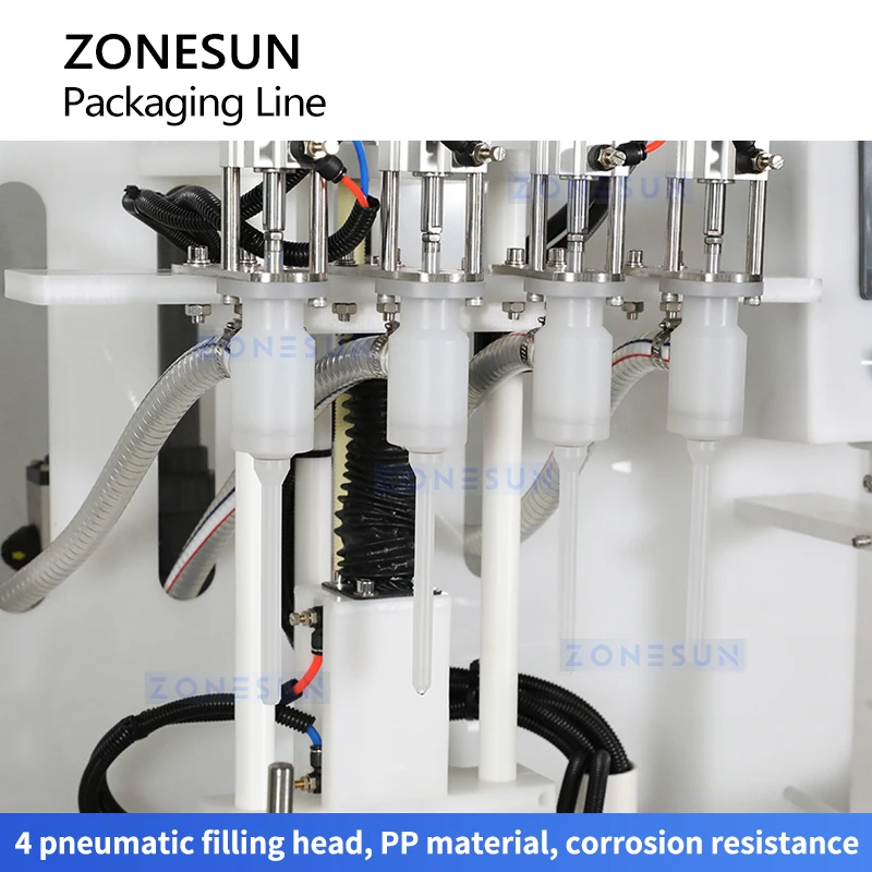 Zonesun ZS-FAL180F6 produk kimia lini kemasan mengisi Capping dan mesin label korosif cairan pengisi