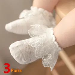 Newborn Baby Girls Socks Kids Girl Frilly Lace Tutu Socks Cotton Children Dance Princess Sock Flowers Ruffled Solid Ankle Socks