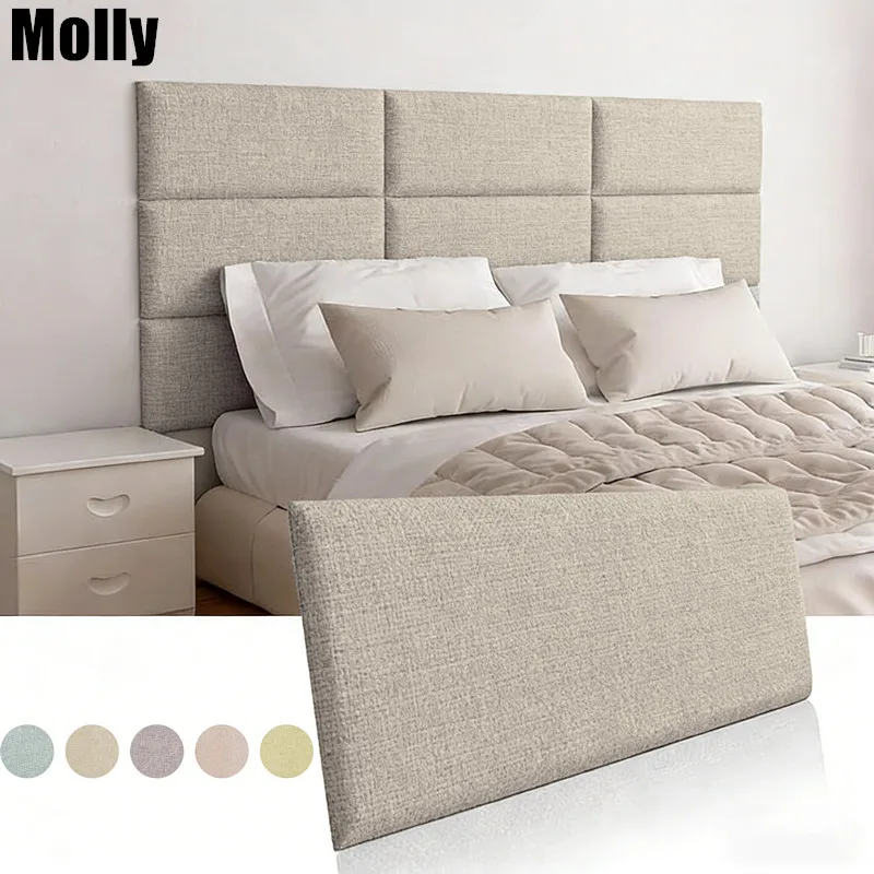 Fabric Vinyl Soft Headboard Wallpaper Thick Self-Adhesive Wall Panels Soft Edges for Bedside Tatami Collision Protection Decor