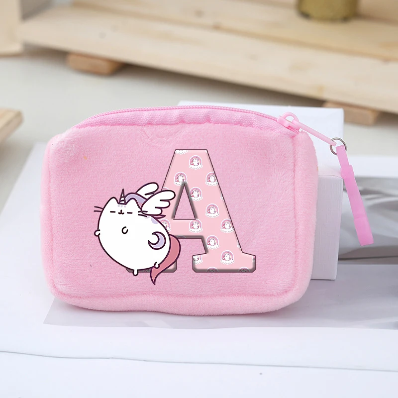 Pusheen Plush Coin Purses Anime Fat Cats Boys Girls Portable Wallets Cartoon Printed Letter Key Storage Bags Birthday Gift New