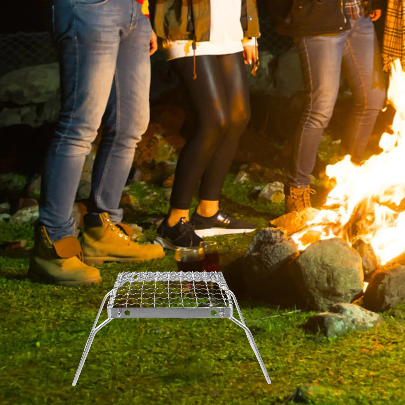 

Bbq Grill Rack Stainless Steel Mesh Cooling Grid For Barbecue Grill Tool Outdoor Picnic Camping Roasting Grilling Tool