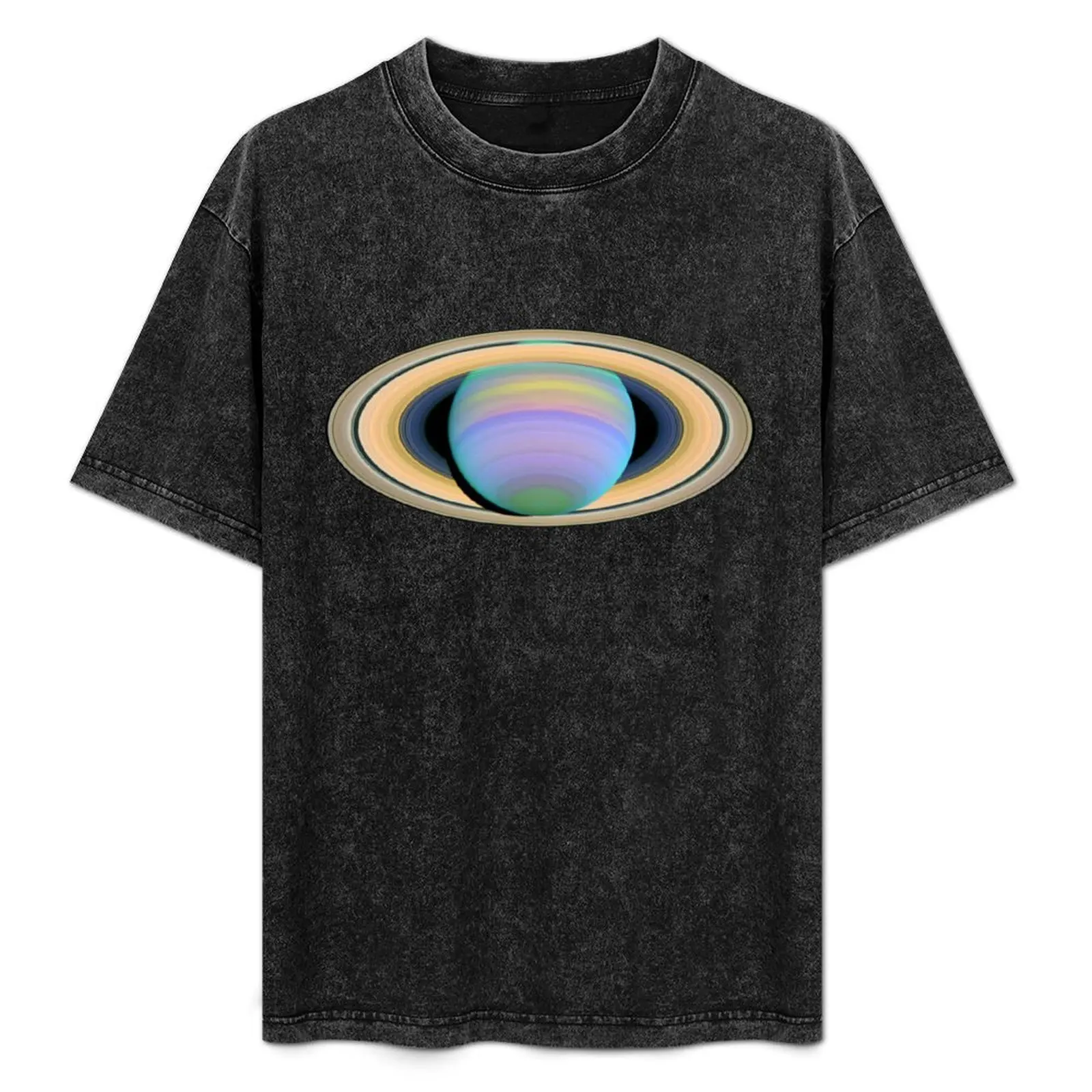 Saturn rings in ultraviolet light sticker T-Shirt anime clothes anime t shirts mens plain t shirts