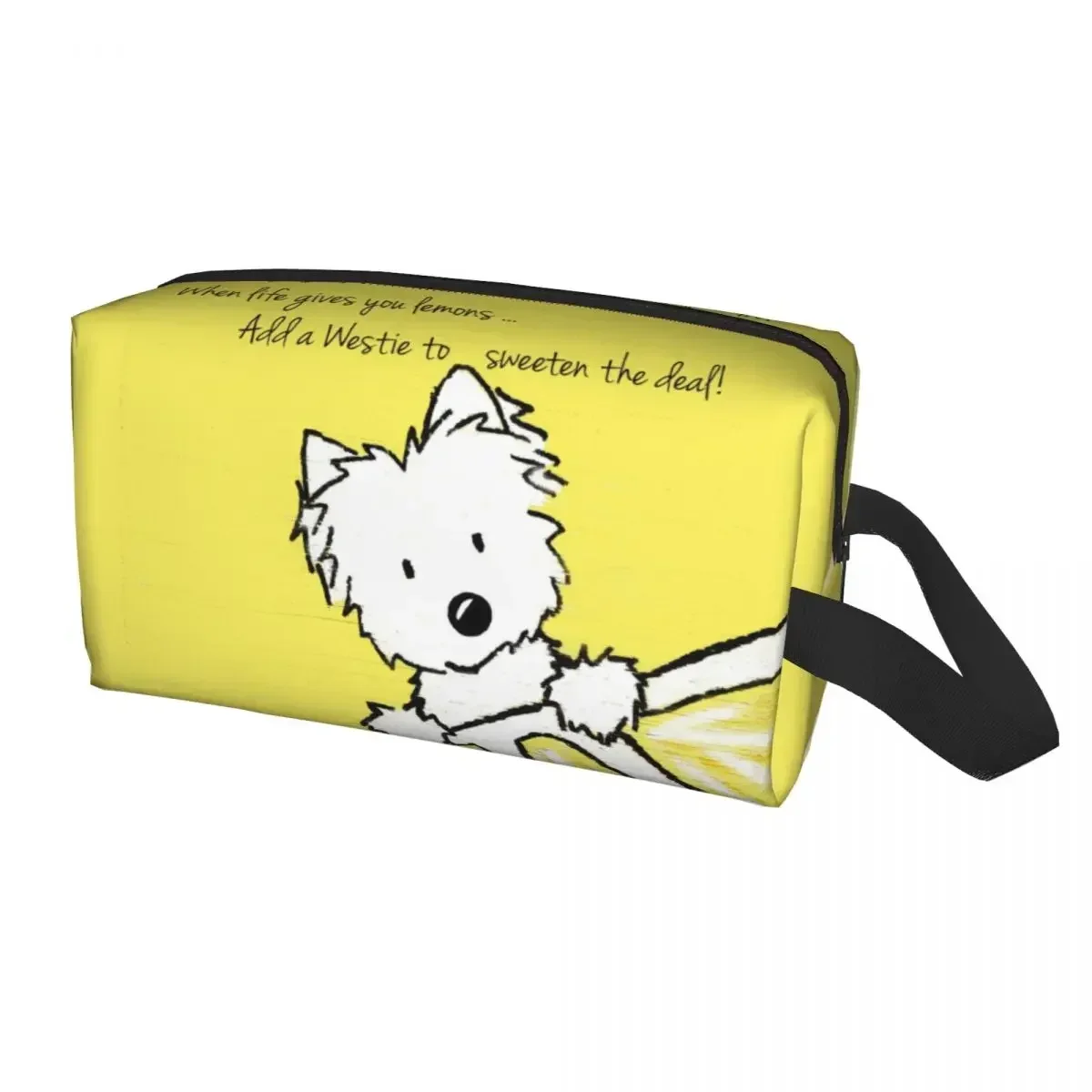 Life Lemons Westie Dog Travel Toiletry Bag Women West Highland White Terrier Cosmetic Makeup Organizer Beauty Storage Dopp Kit