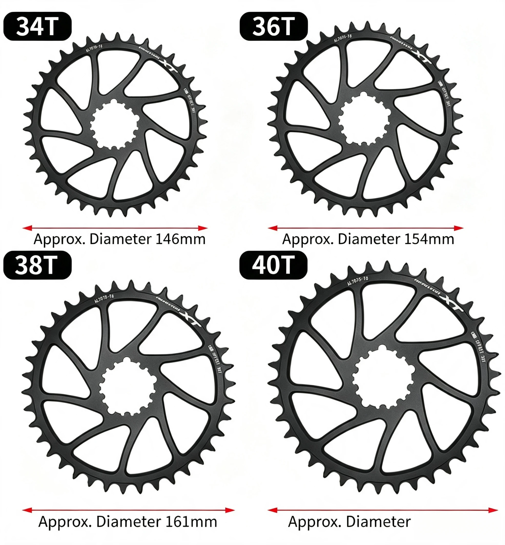 AKANTOR XT Hollowtech MTB Kurbelgarnitur 104 BCD 170mm Fahrradkurbelarm 34-40T Kettenblatt 9-12-Gang Mountainbike Kurbelsatz – Detail 11