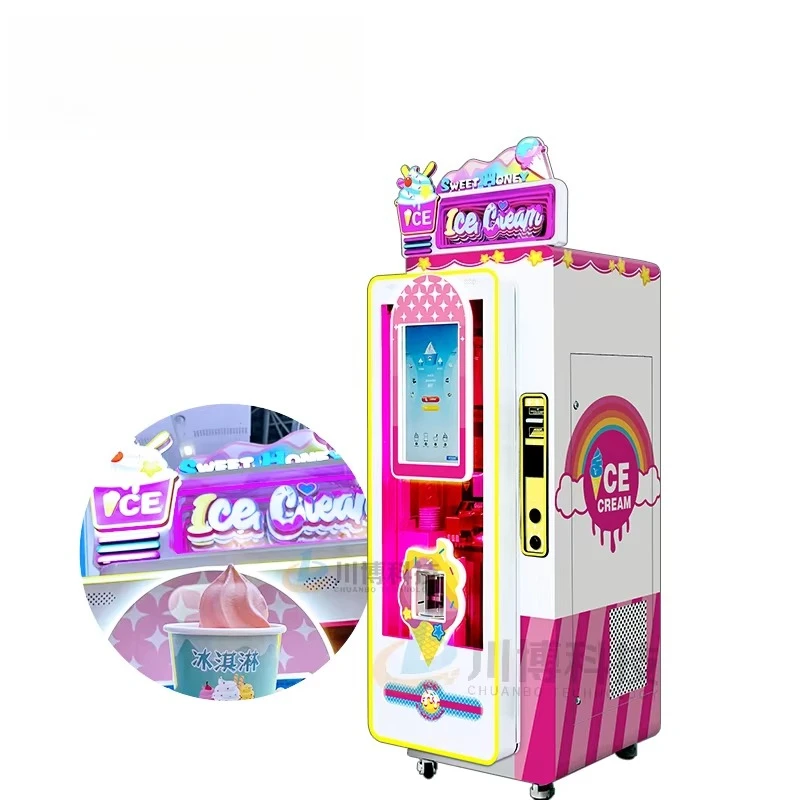 2026 New Commercial Soft Ice Cream Vending Machine Fully Automatic Self-Service Ice Cream Robot