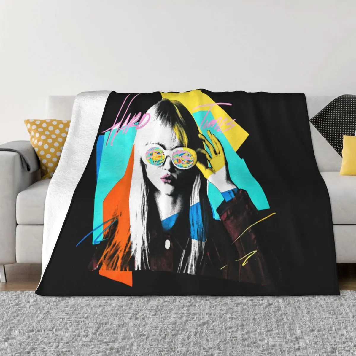 Paramore After Laughter Hard Times Mens White T- Hayley Williams Band Newest Low Price Best Selling Throw Blanket