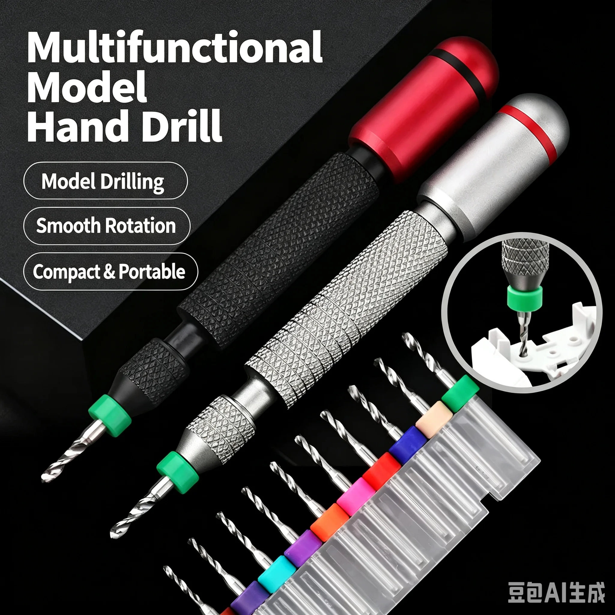 Multifunctional Smooth Tungsten Steel Hand Drill / Screwdriver for Plastic / Wooden / Soft Metal Drilling Model Assembly Tools
