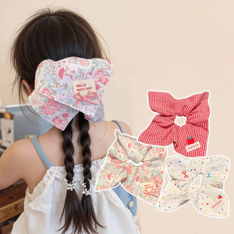 

1PC Small Floral Square Scarf Hairband for Girls Low Ponytail Bun Hair Ring Intestinal Design Fashionable Hair Accessory